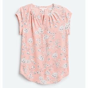 Fun 2 Fun Pink Floral Walden Split Neck Blouse Size Large StitchFix